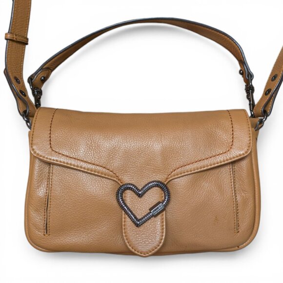 Aimee Kestenberg Handbags - Aimee Kestenberg Lovers Lane Convertible Crossbody – Maple Leather, Heart Buckle